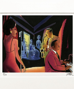 loustal-estampe-pigmentaire-club-de-jazz-signee-limitee-et-numerotee - dim. 35x40 - Prix 140€